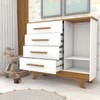 Cômoda Infantil Encanto 1 Porta 4 Gavetas 100% Mdf Branco Brilho/Amêndoa - Panorama Móveis