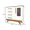 Cômoda Infantil Encanto 1 Porta 4 Gavetas 100% Mdf Branco Brilho/Amêndoa - Panorama Móveis
