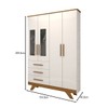 Guarda-Roupa de Bebê Encanto 4 Portas 3 Gavetas 100% Mdf Branco Brilho/Amêndoa - Panorama Móveis