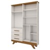 Guarda-Roupa de Bebê Encanto 4 Portas 3 Gavetas 100% Mdf Branco Brilho/Amêndoa - Panorama Móveis