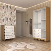 Quarto de Bebê Completo Sueño 3 Portas 7 Gavetas 100% Mdf Branco Brilho/Amêndoa - Panorama Móveis