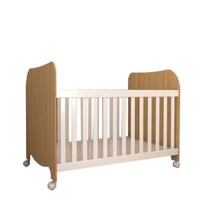 Quarto de Bebê Completo Sueño Cômoda 4 Gavetas 100% Mdf Branco Brilho/Amêndoa - Panorama Móveis