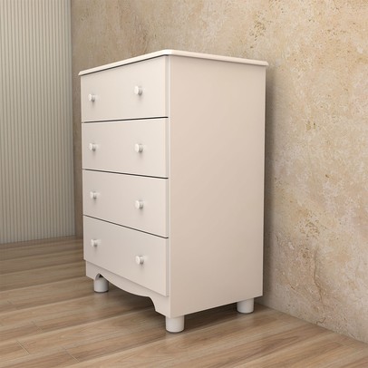 Quarto de Bebê Completo Sueño Cômoda 4 Gavetas 100% Mdf Branco Brilho - Panorama Móveis