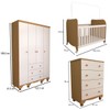 Quarto de Bebê Completo Sueño 4 Portas 7 Gavetas 100% Mdf Branco Brilho/Amêndoa - Panorama Móveis