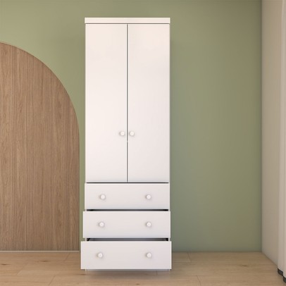 Quarto de Bebê Completo Sueño 2 Portas 6 Gavetas 100% Mdf Branco Brilho - Panorama Móveis