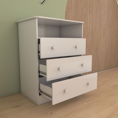 Quarto de Bebê Completo Sueño 2 Portas 6 Gavetas 100% Mdf Branco Brilho - Panorama Móveis