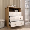 Cômoda Infantil Sueño 3 Gavetas 100% Mdf Branco Brilho/Amendoa - Panorama Móveis