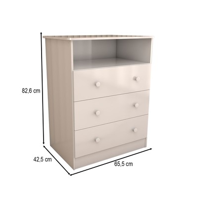 Cômoda Infantil Sueño 3 Gavetas 100% Mdf Branco Brilho - Panorama Móveis