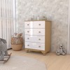 Cômoda Infantil Sueño 4 Gavetas 100% Mdf Branco Brilho/Amêndoa - Panorama Móveis