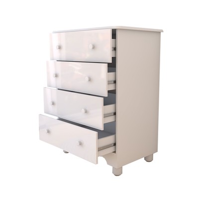 Cômoda Infantil Sueño 4 Gavetas 100% Mdf Branco Brilho - Panorama Móveis