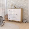 Cômoda Infantil Sueño 1 Porta 4 Gavetas 100% Mdf Branco Brilho/Amêndoa - Panorama Móveis