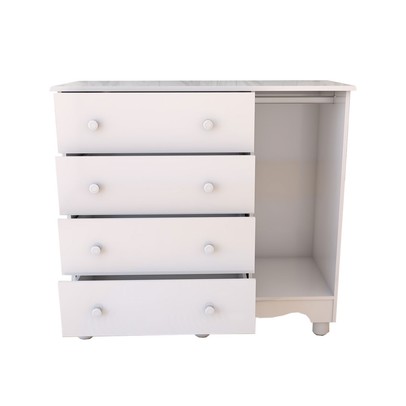 Cômoda Infantil Sueño 1 Porta 4 Gavetas 100% Mdf Branco Brilho - Panorama Móveis