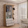 Guarda-Roupa de Bebê Sueño 2 Portas 3 Gavetas 5 Prateleiras 100% Mdf Branco/Amêndoa - Panorama Móveis