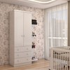Guarda-Roupa de Bebê Sueño 2 Portas 3 Gavetas 5 Prateleiras 100% Mdf Branco - Panorama Móveis