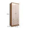 Guarda-Roupa de Bebê Sueño 2 Portas 3 Gavetas 100% Mdf Branco Brilho/Amêndoa - Panorama Móveis