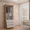 Guarda-Roupa de Bebê Sueño 2 Portas 3 Gavetas 100% Mdf Branco Brilho/Amêndoa - Panorama Móveis