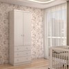 Guarda-Roupa de Bebê Sueño 2 Portas 3 Gavetas 100% Mdf Branco Brilho - Panorama Móveis