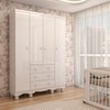 Guarda-Roupa de Bebê Sueño 4 Portas 3 Gavetas 100% Mdf Branco Brilho - Panorama Móveis