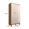 Guarda-Roupa de Bebê Sueño 3 Portas 3 Gavetas 100% Mdf Branco Brilho/Amêndoa - Panorama Móveis