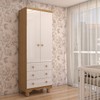 Guarda-Roupa de Bebê Sueño 2 Portas 3 Gavetas 100% Mdf Branco Brilho/Amêndoa - Panorama Móveis
