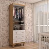 Guarda-Roupa de Bebê Sueño 2 Portas 3 Gavetas 100% Mdf Branco Brilho/Amêndoa - Panorama Móveis