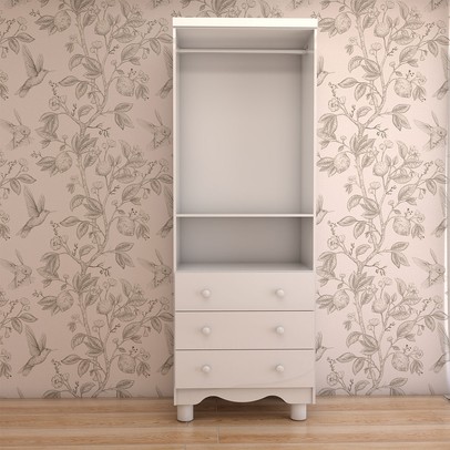 Guarda-Roupa de Bebê Sueño 2 Portas 3 Gavetas 100% Mdf Branco Brilho - Panorama Móveis