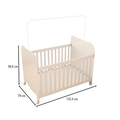 Berço Americano Sueño com Rodízios 100% Mdf Branco Brilho - Panorama Móveis