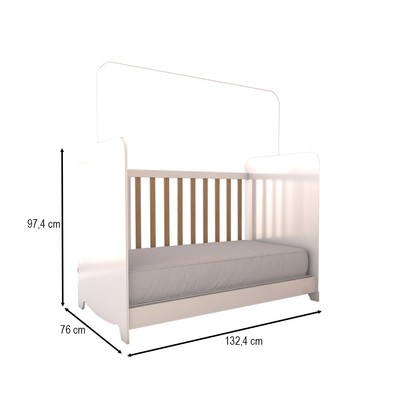 Berço Americano 3 em 1 Sueño 100% Mdf Brilho/Amêndoa - Panorama Móveis