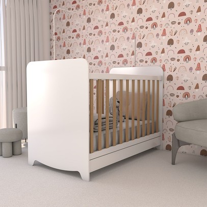 Berço Americano 3 em 1 Sueño 100% Mdf Brilho/Amêndoa - Panorama Móveis