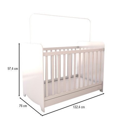 Berço Americano 3 em 1 Sueño 100% Mdf Branco Brilho - Panorama Móveis