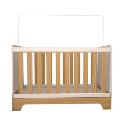 Berço Americano 3 em 1 Sueño 100% Mdf Branco Brilho/Amêndoa - Panorama Móveis