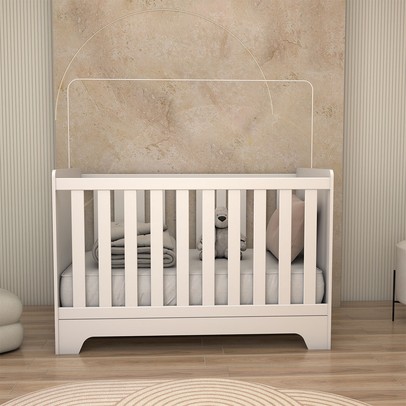 Berço Americano 3 em 1 Sueño 100% Mdf Branco Brilho - Panorama Móveis