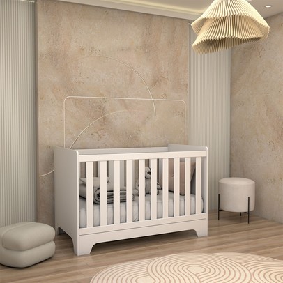 Berço Americano 3 em 1 Sueño 100% Mdf Branco Brilho - Panorama Móveis