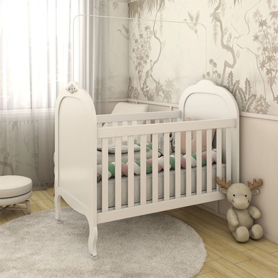 Berço Americano 3 em 1 Sueño 100% Mdf Branco Brilho - Panorama Móveis