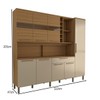 Cozinha Compacta Vanguardia 8 Portas 1 Gaveta 100% Mdf com Vidro Amêndoa/Off White - Panorama Móveis