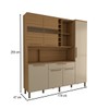 Cozinha Compacta Vanguardia 6 Portas 1 Gaveta 100% Mdf com Vidro Amêndoa/Off White - Panorama Móveis