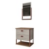 Armário de Banheiro Cielo 60cm 2 Gavetas C/ Espelheira 100% Mdf Cimento/Freijó - Panorama Móveis