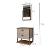 Armário de Banheiro Cielo 60cm 2 Gavetas C/ Espelheira 100% Mdf Cappuccino/Freijó - Panorama Móveis