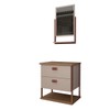 Armário de Banheiro Cielo 60cm 2 Gavetas C/ Espelheira 100% Mdf Cappuccino/Freijó - Panorama Móveis