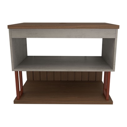 Armário de Banheiro Grandeza 60cm 1 Porta 100% Mdf Cimento/Freijó - Panorama Móveis