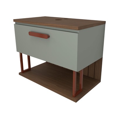 Armário de Banheiro Grandeza 60cm 1 Porta 100% Mdf Pistache/Freijó - Panorama Móveis