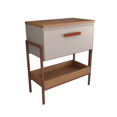 Armário de Banheiro Andaluz 80cm 1 Porta 100% Mdf Cappuccino/Freijó - Panorama Móveis