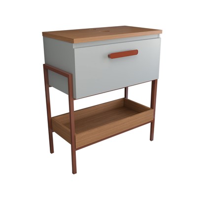 Armário de Banheiro Andaluz 80cm 1 Porta 100% Mdf Pistache/Freijó - Panorama Móveis