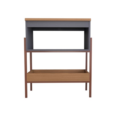 Armário de Banheiro Andaluz 80cm 1 Porta 100% Mdf Titanium/Freijó - Panorama Móveis