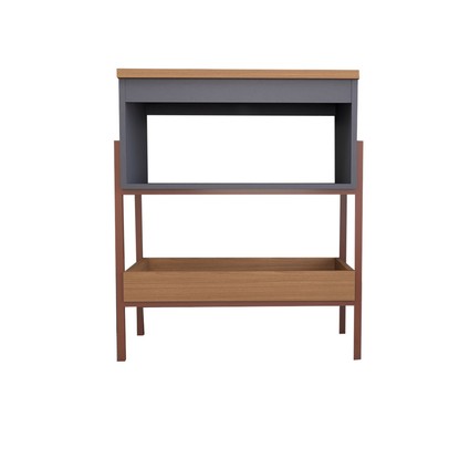 Armário de Banheiro Andaluz 60 Cm 1 Porta 100% Mdf Titanium/Freijó - Panorama Móveis