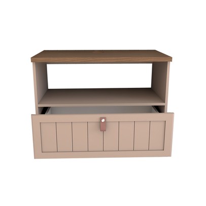 Armário de Banheiro Valencia 80 Cm 1 Porta e 1 Gaveta 100% Mdf Cappuccino/Freijó - Panorama Móveis