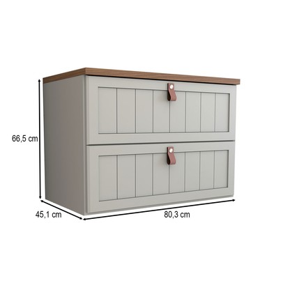 Armário de Banheiro Valencia 80 Cm 1 Porta e 1 Gaveta 100% Mdf Pistache/Freijó - Panorama Móveis