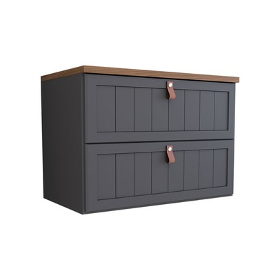 Armário de Banheiro Valencia 80 Cm 1 Porta e 1 Gaveta 100% Mdf Titanium/Freijó - Panorama Móveis