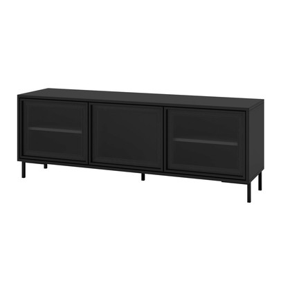 Rack para TV Até 55 Polegadas Refresh 3 Portas 2 Prateleiras com Vidro Preto - Brv