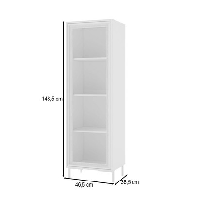 Cristaleira Refresh 1 Porta 3 Prateleiras com Vidro Branco - Brv